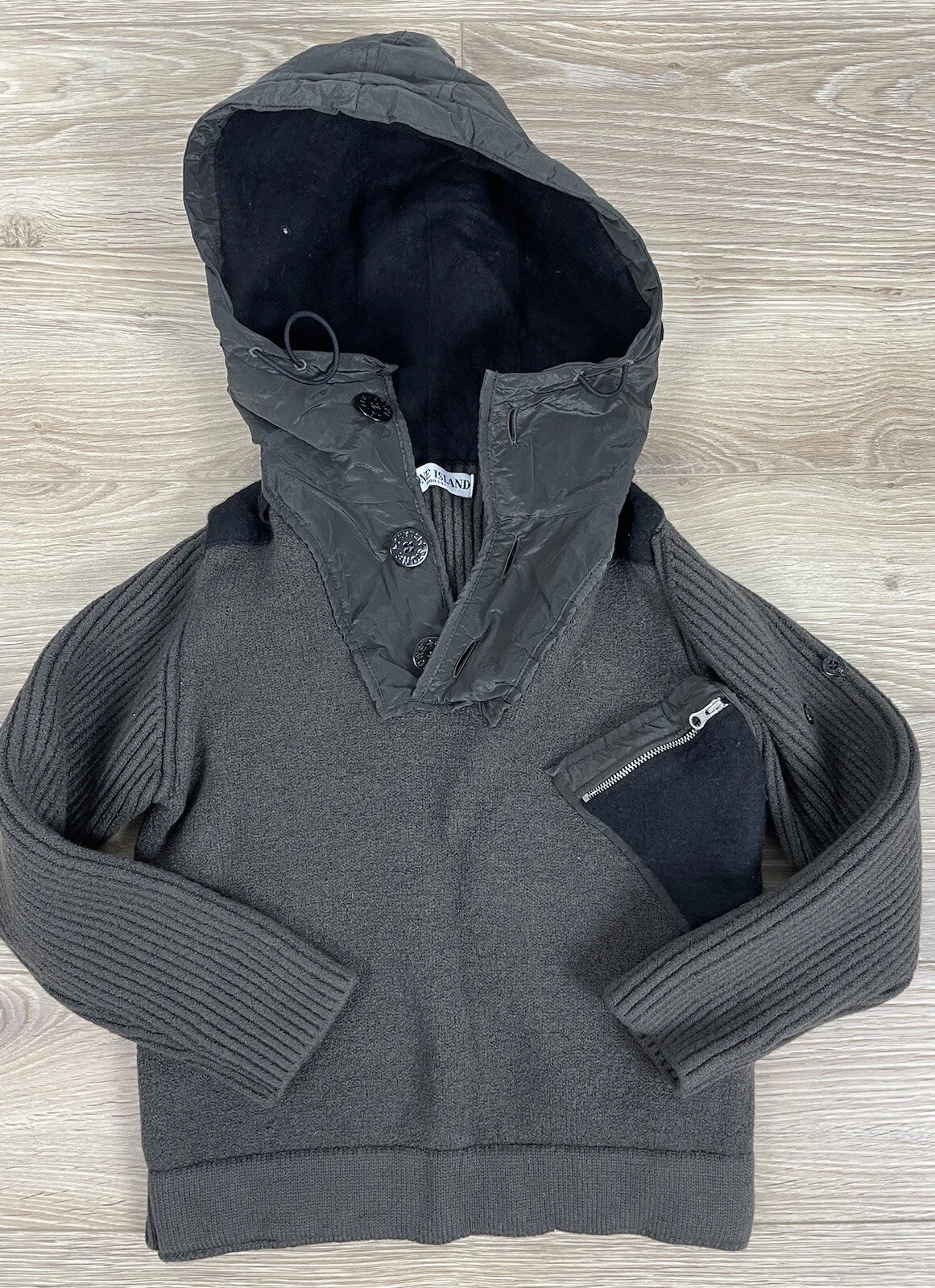 Maglione Stone Island Junior ragazzo lana cashmere lavorato a maglia marrone taglia 6 anni