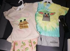 Licensed Star Wars Yoda Mandalorian Girls Shirt Short Sets 12m, 18m, 24m, 4T, 5T