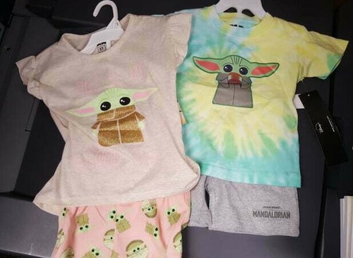 Lizenziertes Star Wars Yoda Mandalorian Mädchen Shirt Short Sets 12m, 18m, 24m, 4T, 5T - Bild 1 von 34