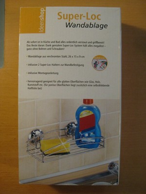 SUPER-LOC Duschkorb Wandkorb Wandablage verchromt 26x15x9cm Küchenregal