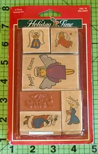 Lot of 6 assorted Christmas rubber stamps by Westwater Enterprises Angels
