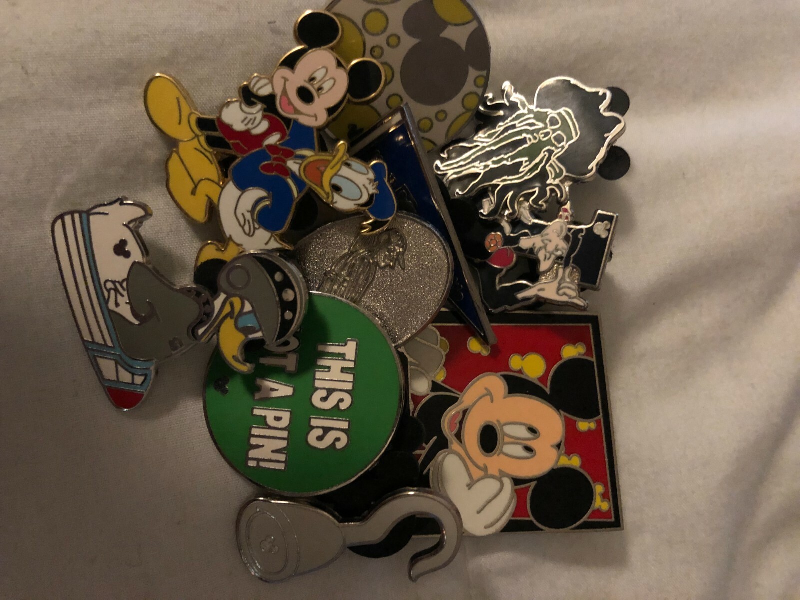Walt Disney Pins Assorted Group of 10, No Duplicates, Hidden Mickeys