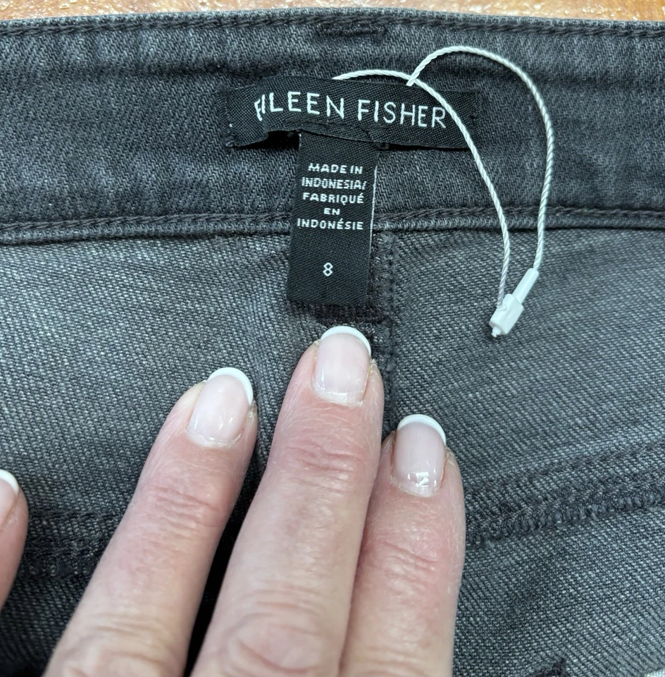 Pantalones de mezclilla negros Eileen Fisher pierna recta talla 8 nuevos sin etiquetas Foto 3 de 4