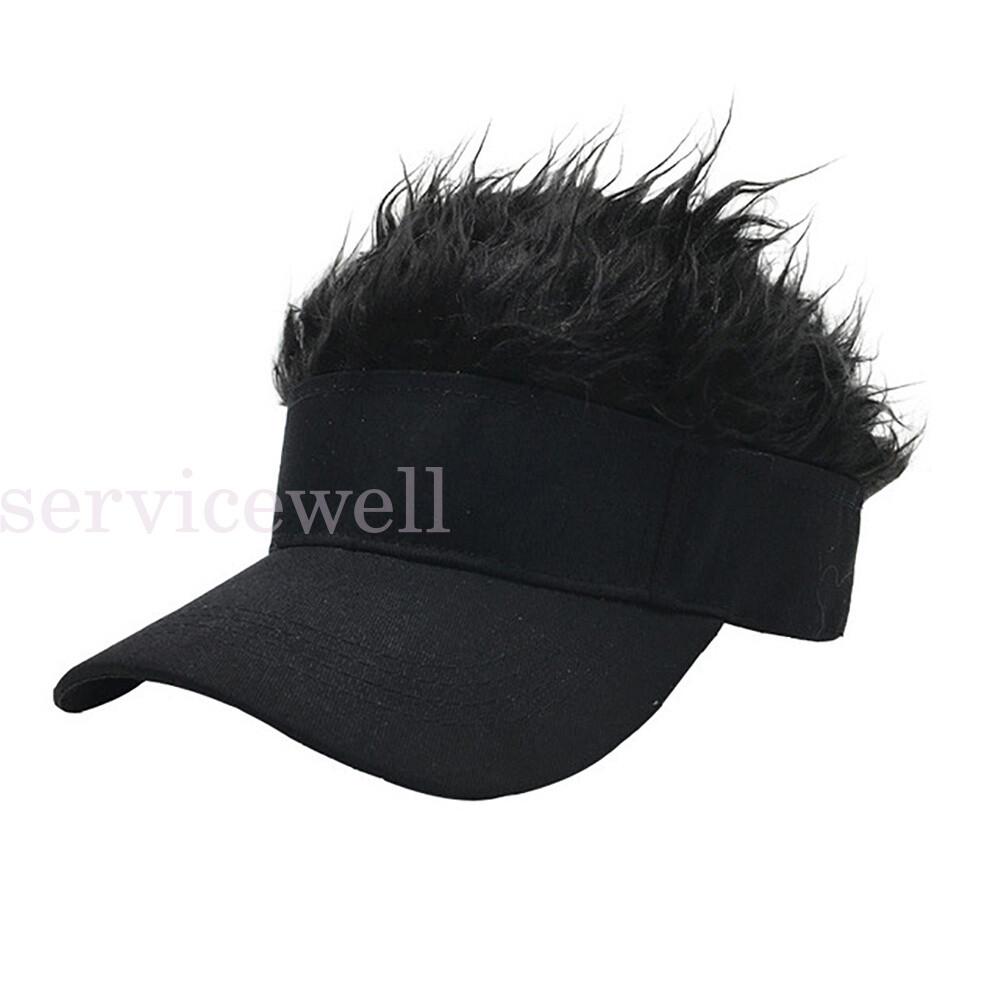Wig Golf Baseball Cap with Fake Hair Cap Sun Visor Whimsy Fun Toupee
