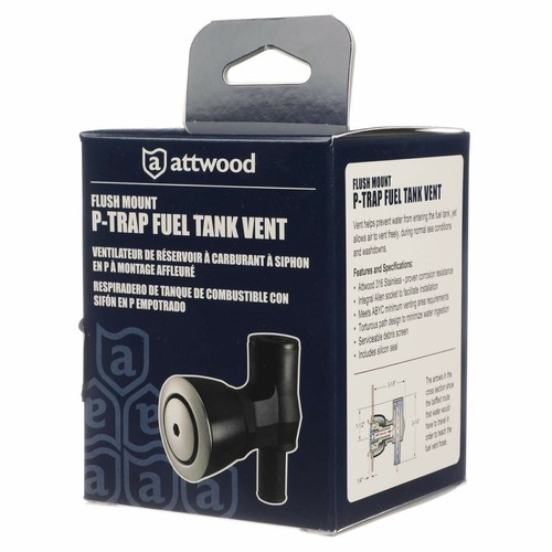 Attwood 1674-6 90 Degree P-Trap Fuel Tank Vent , Black with stainless steel v... - 第 5/5 張圖片