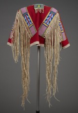 Handmade Powwow War Shirt Buckskin Suede Regalia Fringe  Beaded Detail SX851