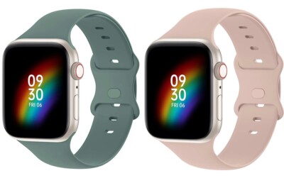2 Pack Silicone Band Compatible With Apple Watch Ultra Band 38mm 40mm 41mm