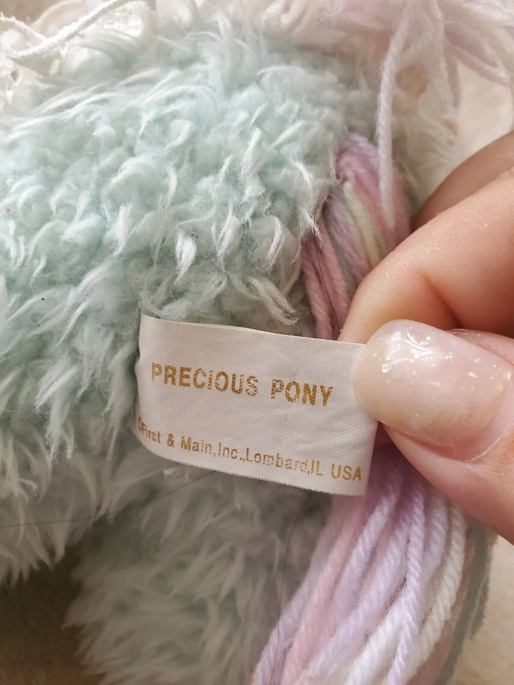 First & Main Precious Pony Pastel Blue Yarn Mane Tail Vinyl Feet Saddle Rattle - Image 4 of 4