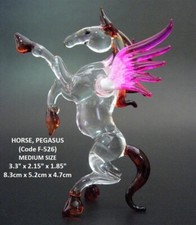 Beautiful PEGASUS Flying Glass HORSE Pink Decorative Art Figurine Home Decor