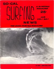 1963 "SO-CAL SURFING NEWS" Vol 1 #1, Early Southern Calif Surfing scene - VG++