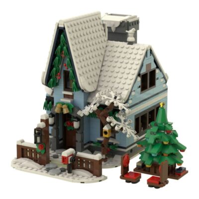 MOC-92758 Winter Cabin Street View 1400 Parts Building Blocks Toys Set