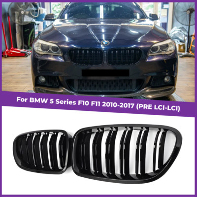 BMW F10 F11 5 Series Front Radiator Double Grill Kit M PERFORMANCE JET Black