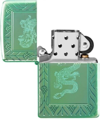 Zippo Armor High Polish Green Elegant Dragon 49054 | eBay