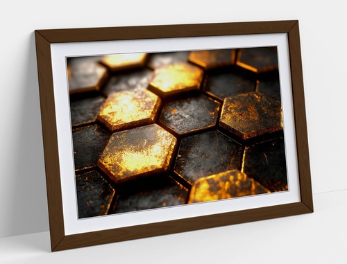 BASALT STONE COLUMN TEXTURE -FRAMED WALL ART POSTER PAPER PRINT - Picture 2 of 10