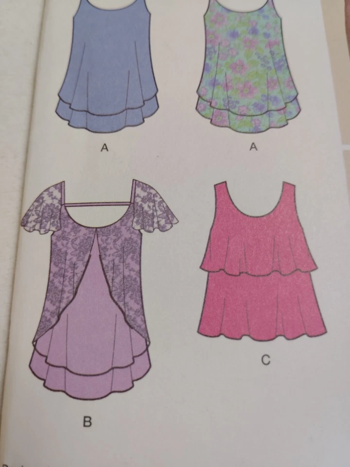 Tank Top Wrap Shirt 4 6 8 10 12 Simplicity 1424 Sewing Pattern UC Tiered Slouch - Image 4 of 4