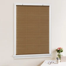 Woodtone Oval Cordless Rollup Light Filtering Window Blinds Shades