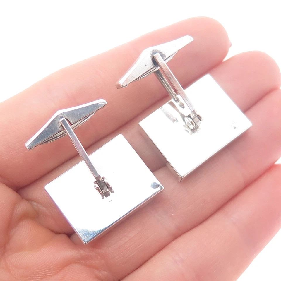 Gemelos camafeo guerrero narrador real Art Deco de ley 925 antiguos Foto 2 de 4