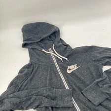 Nike Sportswear Gym Vintage Full Zip Hoodie Charcoal Heather Grey Small