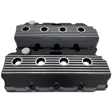 HEMI Valve Cover Set, Die-Cast Raised Fin, Mopar New Old Stock  - Black
