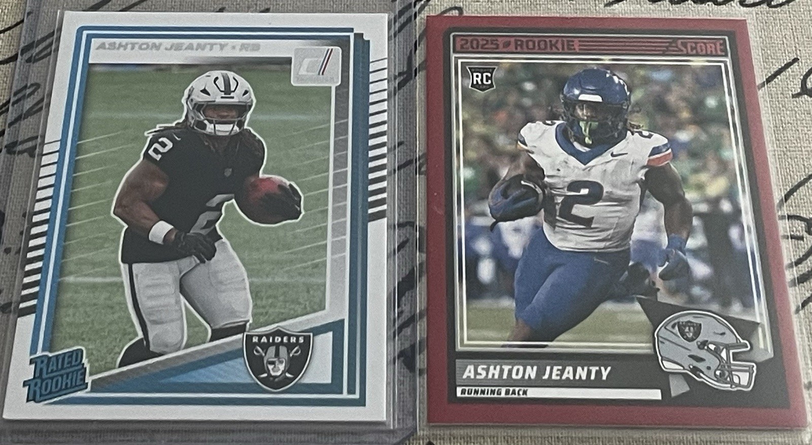 2025 Donruss Rated Rookie Ashton Jeanty 305 & Score Rookie Red Ashton Jeanty 14