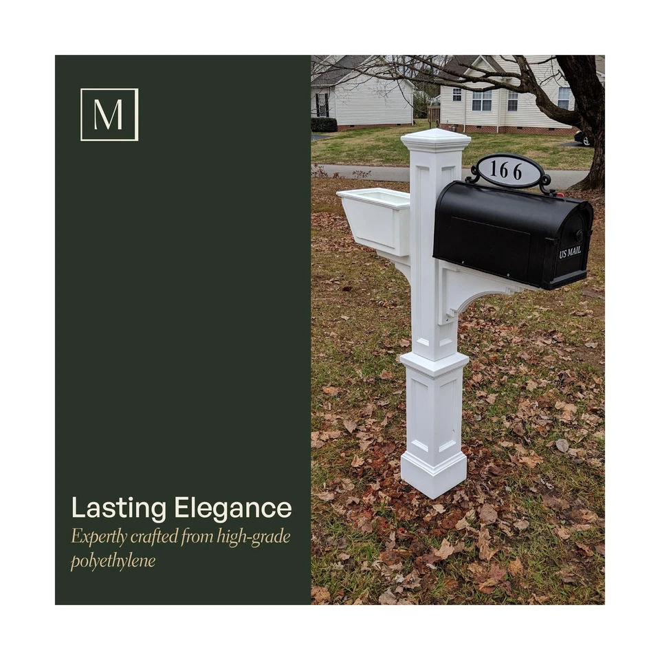 Buzón de correo Mayne Westbrook con brazo estándar y maceta – resistente a la intemperie Foto 2 de 4