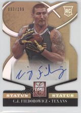 2014 Panini Elite Rookie Status Gold Die-Cut 93/199 CJ Fiedorowicz #115 Auto 1p5