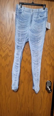 ALEXANDER WANG Fringed Slim Fit Power Mesh Pants Trousers Blue Sz 6 M Org $1,495