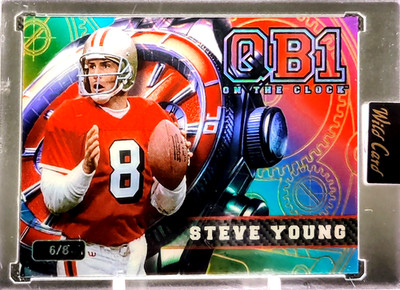 2024 Wild Card QB1 On the Clock Steven Young Rainbow/Red Watch Face 6/8