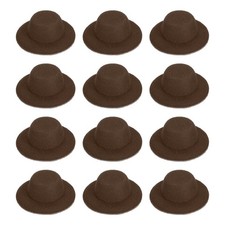 1.4 Inch Mini Formal Hats, 12 Pcs Doll Hats for Crafts, Coffee
