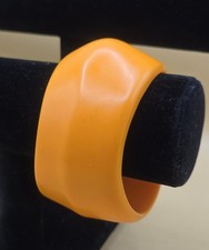 VINTAGE 80's MOD Chunky Irregular Asymmetrical Orange Plastic Bangle Bracelet