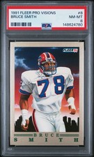 1991 FLEER PRO-VISIONS #8 BRUCE SMITH PSA 8
