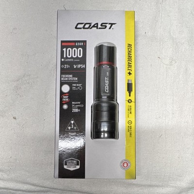 Coast G56R Rechargeable LED Flashlight 1000 Lumens Adjustable Focus IP54 208m