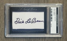 Dick Lebeau HOF Signed Slabbed Index Card Detroit Lions Pitts. Steelers Bengals