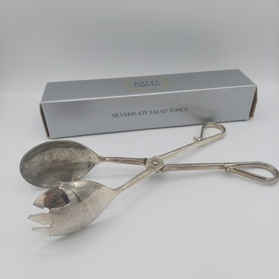 Royal Limited Silverplate Salad Tongs, Style #823, 1995 May Dept. Stores, w/ box