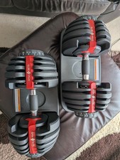 GymSets 2x 24kg Adjustable Dumbbells Pair 48kg Quick Dial + Storage Bases