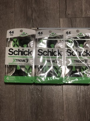 3 Schick Xtreme 3 Sensitive Disposable Razors - 12 Count Total