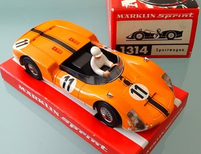 Märklin Sprint, schöner PORSCHE CARRERA 6 ORANGE in OVP, Nr. 1314, läuft TOP