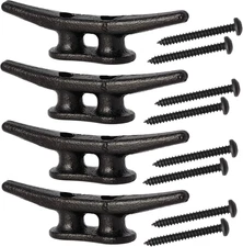 4 Inch Dock Cleat - (4 Pack) - Hot Dipped Galvanized Cast Iron