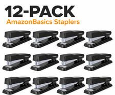 12 Staplers AmazonBasics 20 Sheet Full Strip Black Brand New Fast Delivery