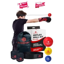 Boxing Reflex Ball Set for Kids: 3 Balls, Headband & Carry Bag - Fun Fitness