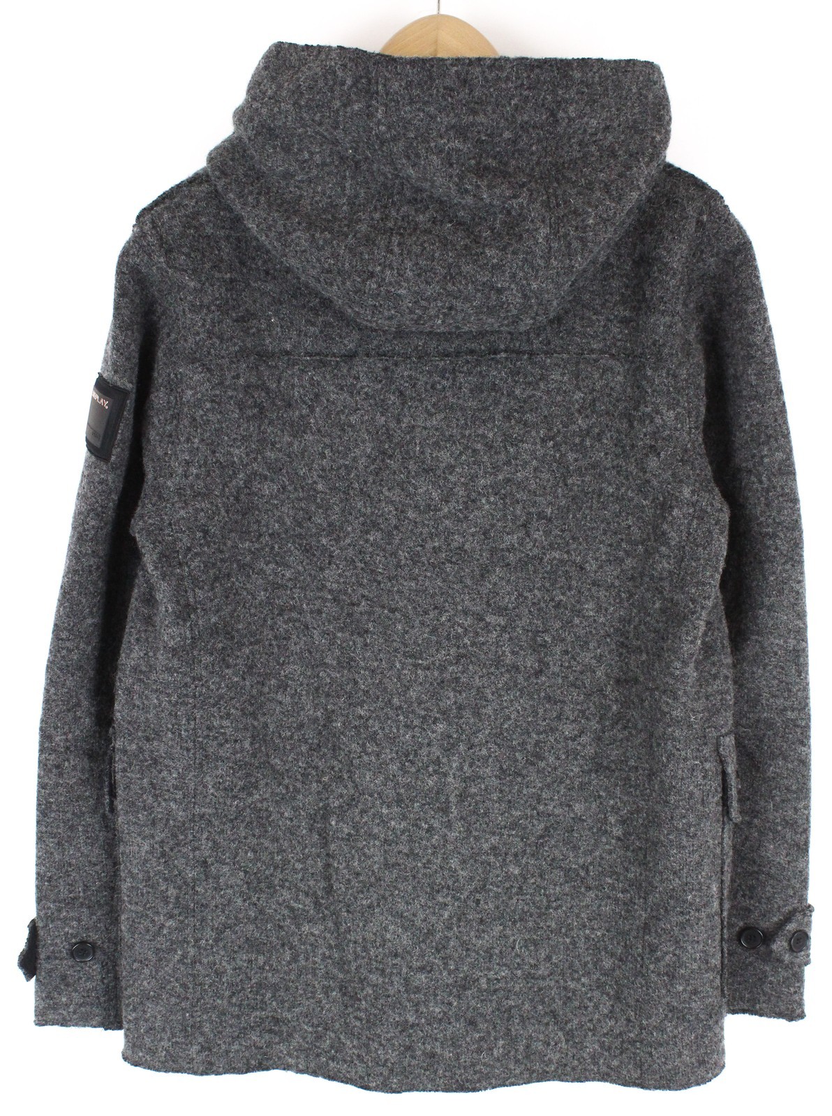 REPLAY Mens Coat L Grey Wool Blend Hooded Toggle Snaps Buttoned RRP€399 * image 2