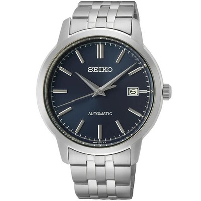 Seiko Essentials Herren Automatik Uhr SRPH87K1 41mm blaues Zifferblatt Edelstahl 100M