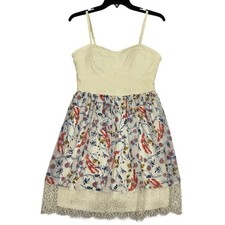 Lily Rose Dress Womens Large Floral Ivory Lace Empire Waist Spaghetti Strap