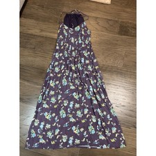 Lauren Conrad Maxi Dress Womens Size 4 Purple Floral Halter Sundress