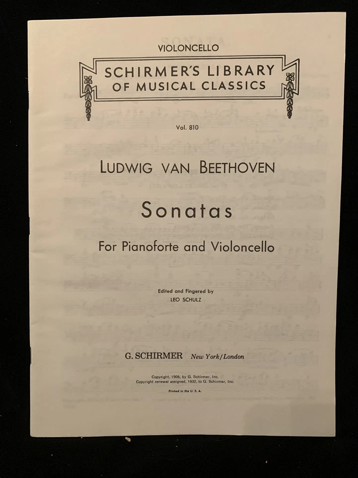 BEETHOVEN Sonatas for Cello & Piano - SCORE & PART - G. SCHIRMER - NEW - Image 3 of 4
