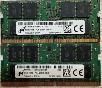 2   Micron 8GB 2Rx8 PC4-2133P-SBB-11