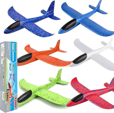 6 Pack Airplane Toys, 17.5'' Large Throwing Foam Plane, 2 Flight Mode Foam Glider