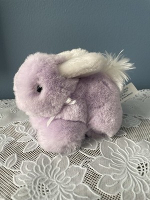 Vintage Eden Toys Purple Bunny Rabbit Plush with Rattle Toy Stuffed Animal