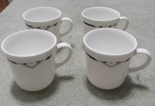Vintage Corelle Corning Zenith Coffee Mug Set  of 4 | Retro Corning Ware Mugs