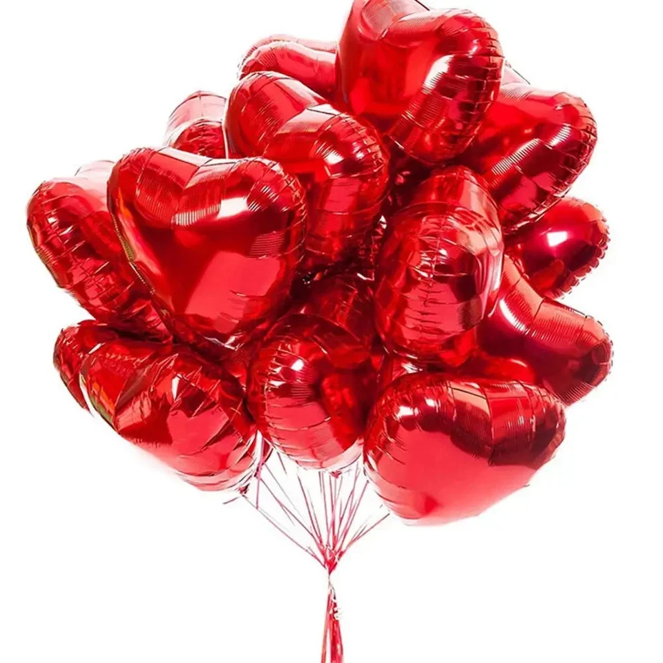 Globo de lámina roja en forma de corazón 12 PIEZAS 18 PULGADAS para unisex VENDEDOR DE EE. UU. Foto 3 de 4